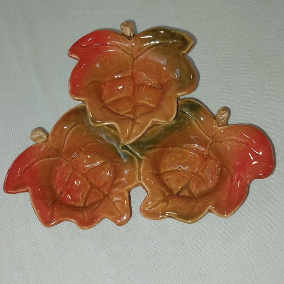 Vintage MCM tii Collections ceramic 2 tier three leaf tea light candle holder - Picture 4 of 12